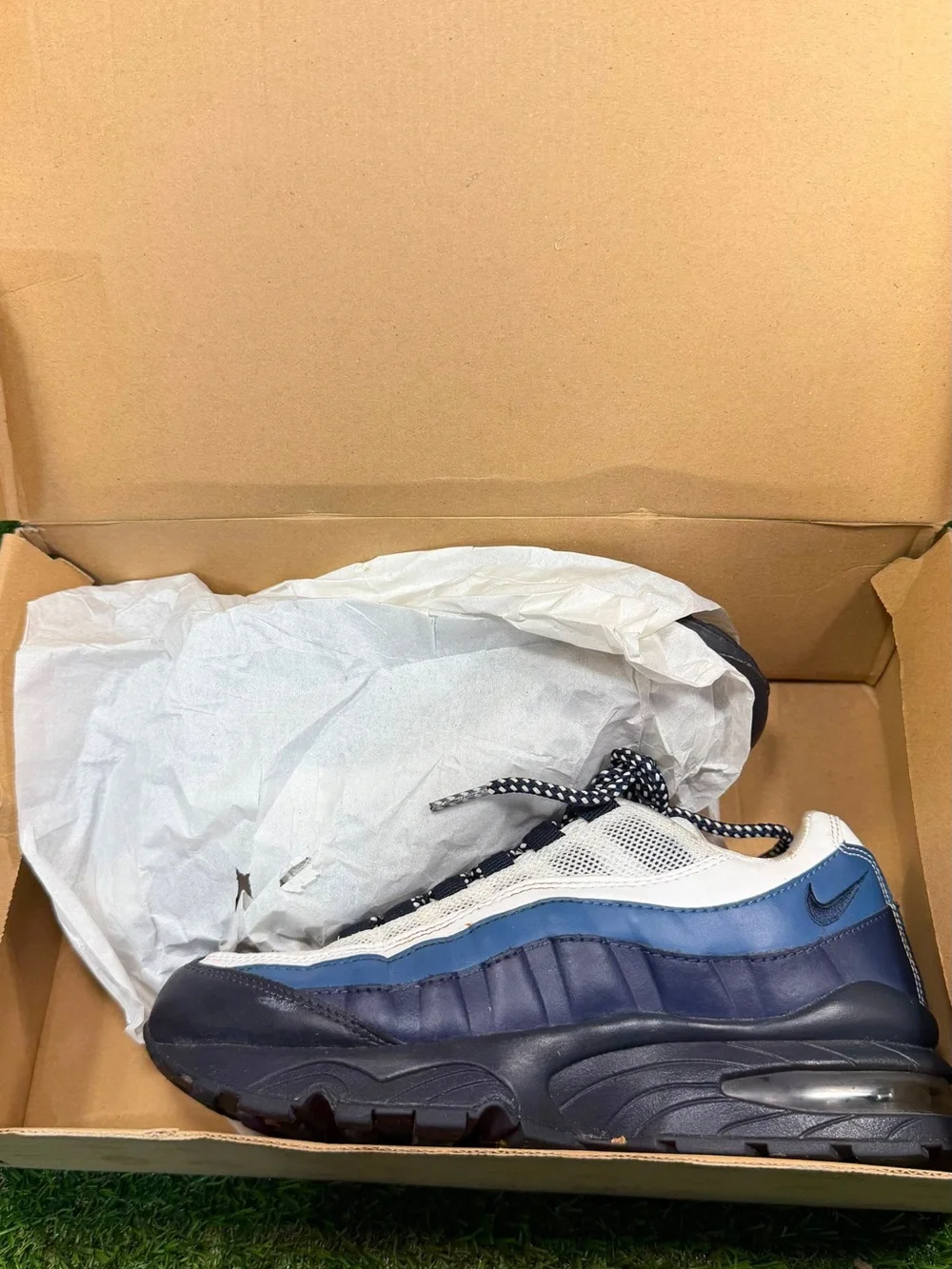 Nike Air Max 95 GS New Green Blue Slate 307565-105 Size 5Y Vintage 2009 OG Box